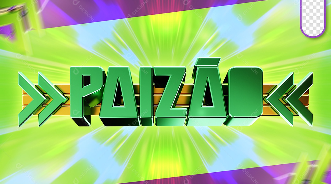 Paizão Selo 3D Verde Para Composição PSD