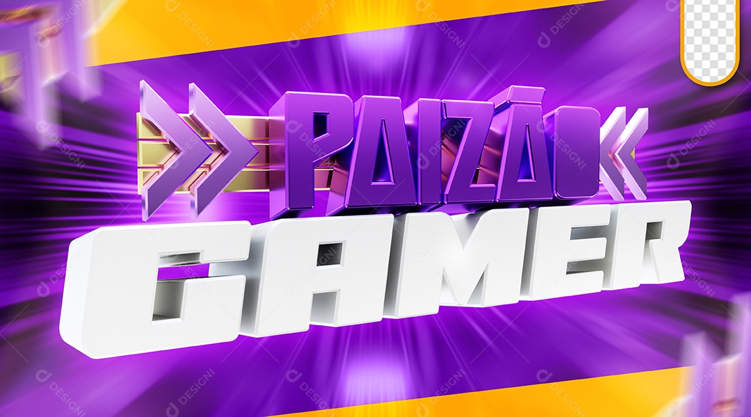Paizão Gamer Selo 3D Roxo Para Composição PSD