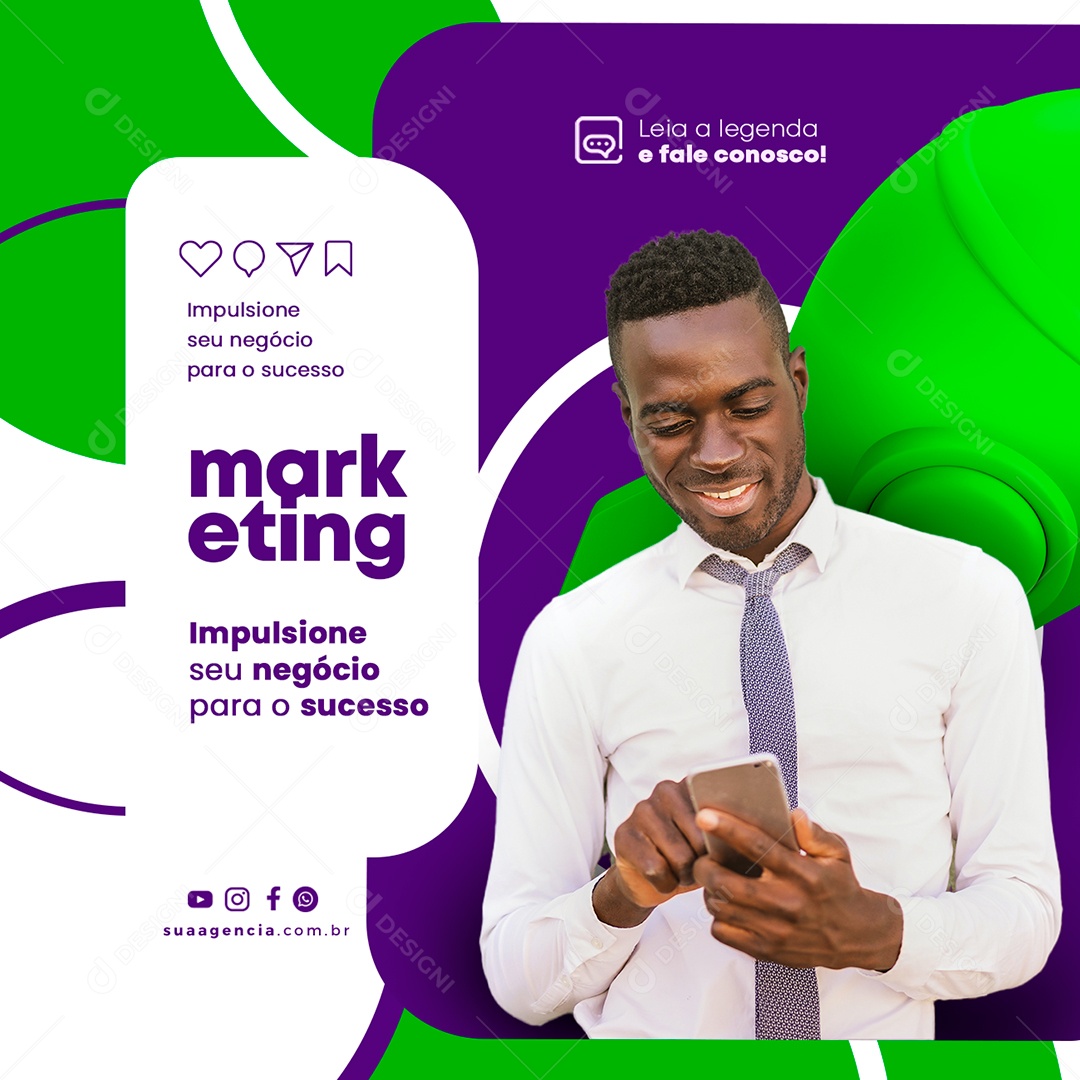 Impulsione Seu Negócio Para O Sucesso Marketing Digital Social Media PSD Editável