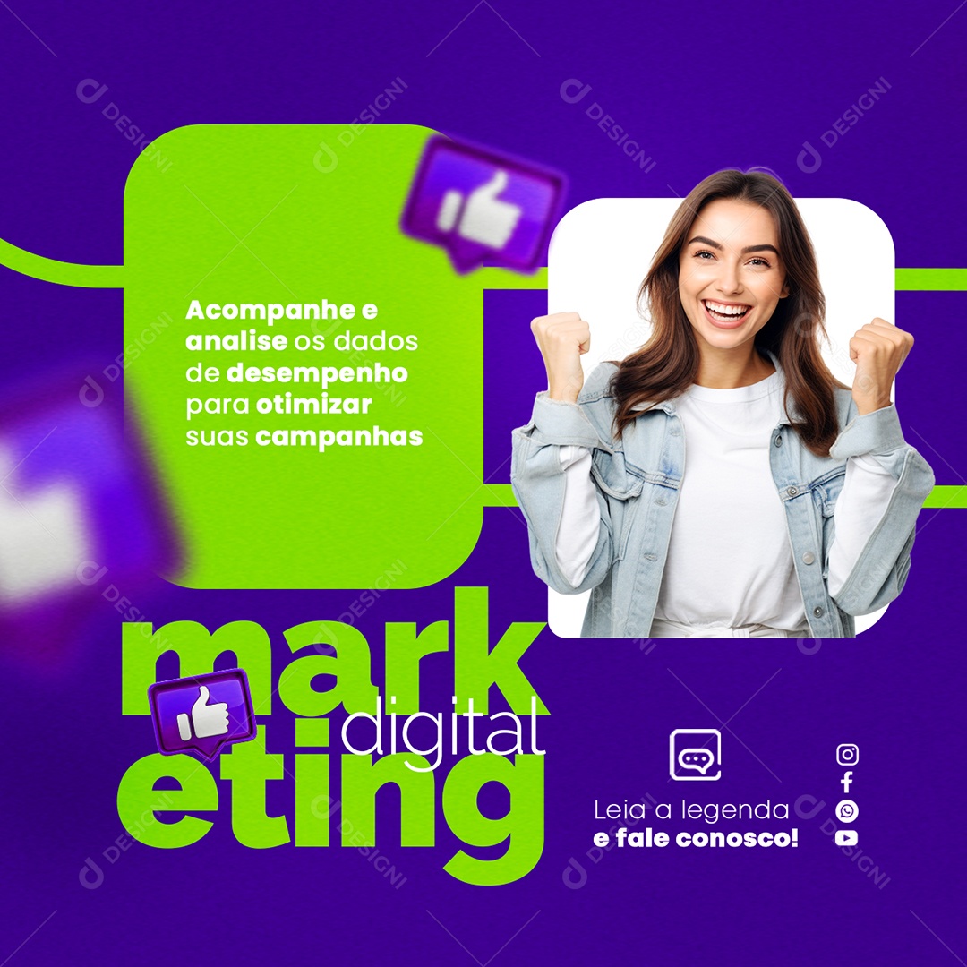 Acompanhe E Analise Os Dados De Desempenho Marketing Digital Social Media PSD Editável