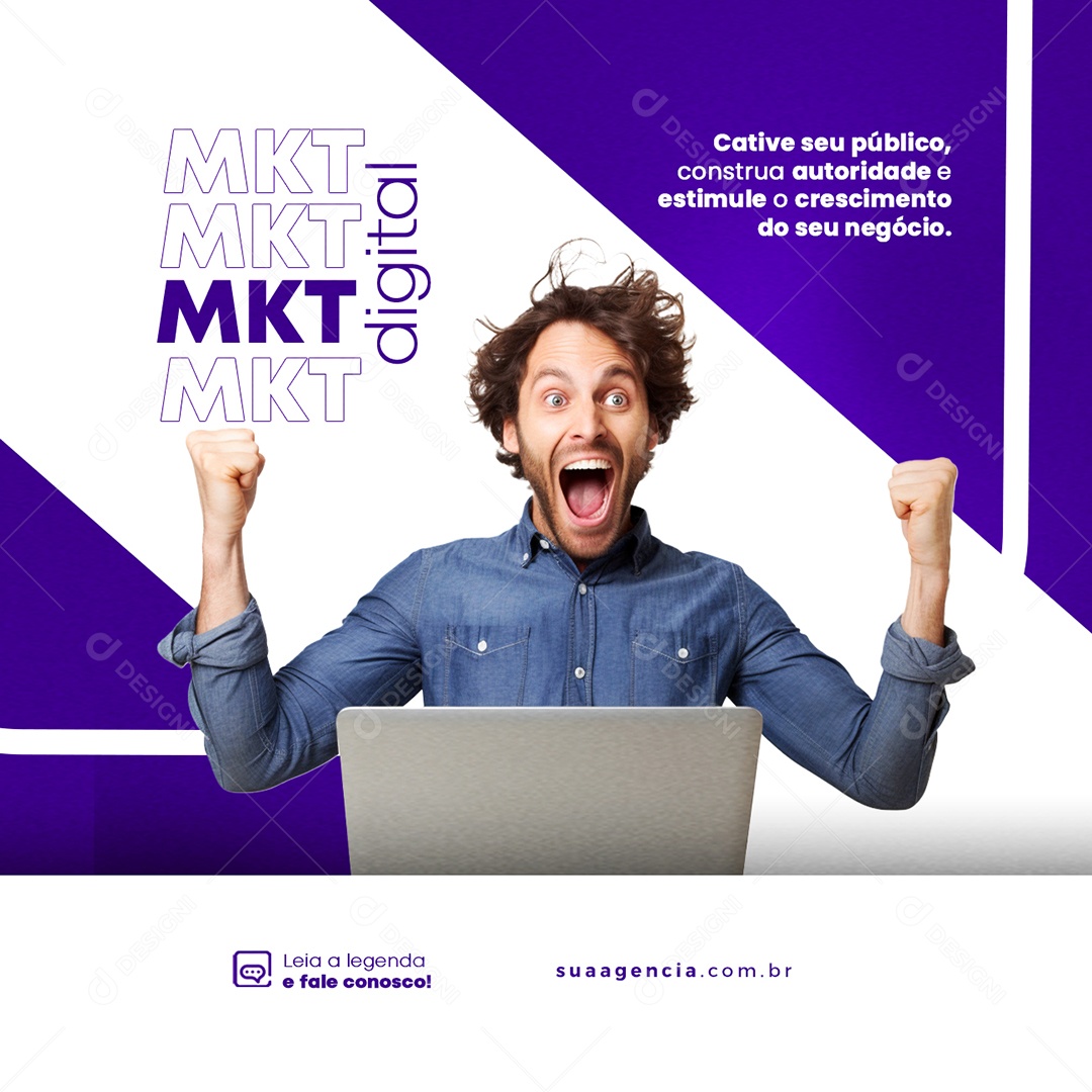 Cative Seu Público Construa Autoridade Marketing Digital Social Media PSD Editável