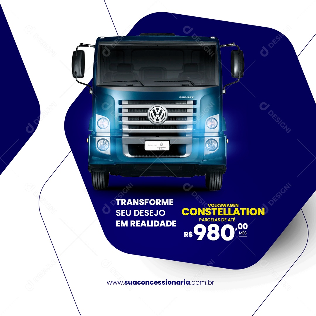 Transforme Seu Desejo Em Realidade Concessionária Caminhões Social Media PSD Editável