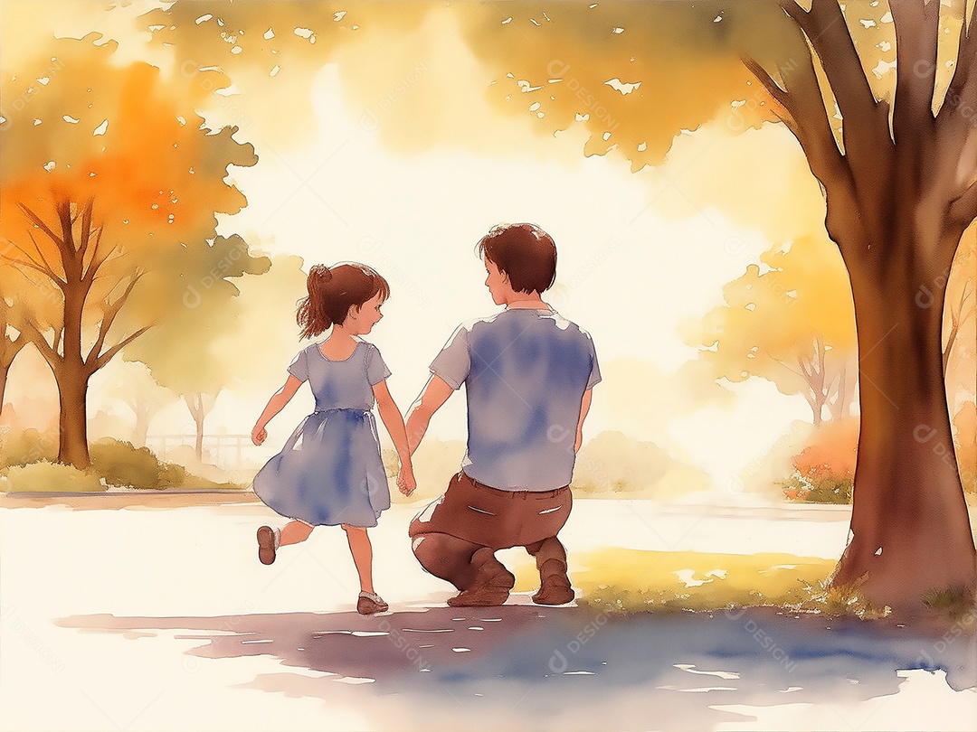 Pai e filha se divertindo juntos em um parque