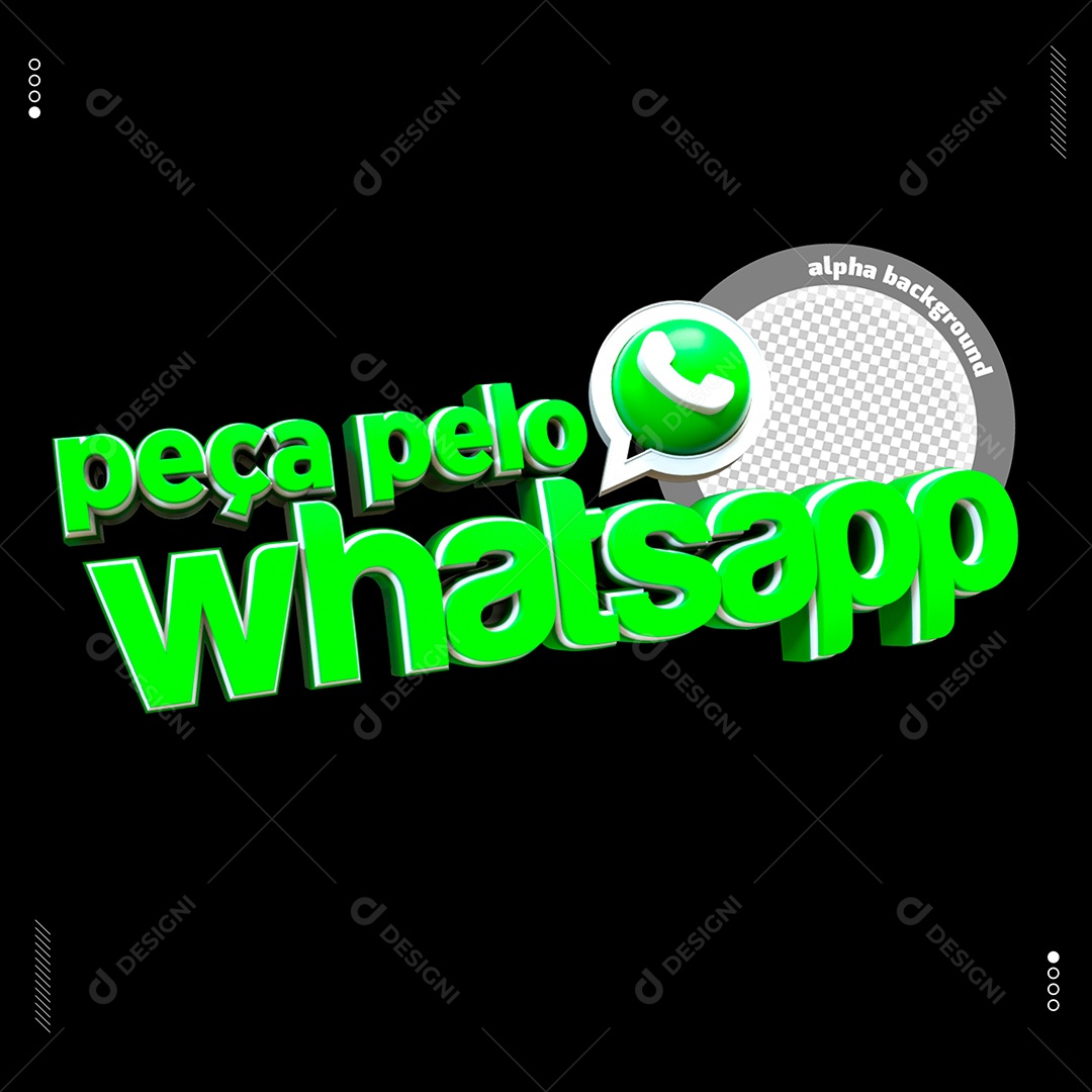 Peça Pelo WhatsApp Texto 3D Para Composição PSD