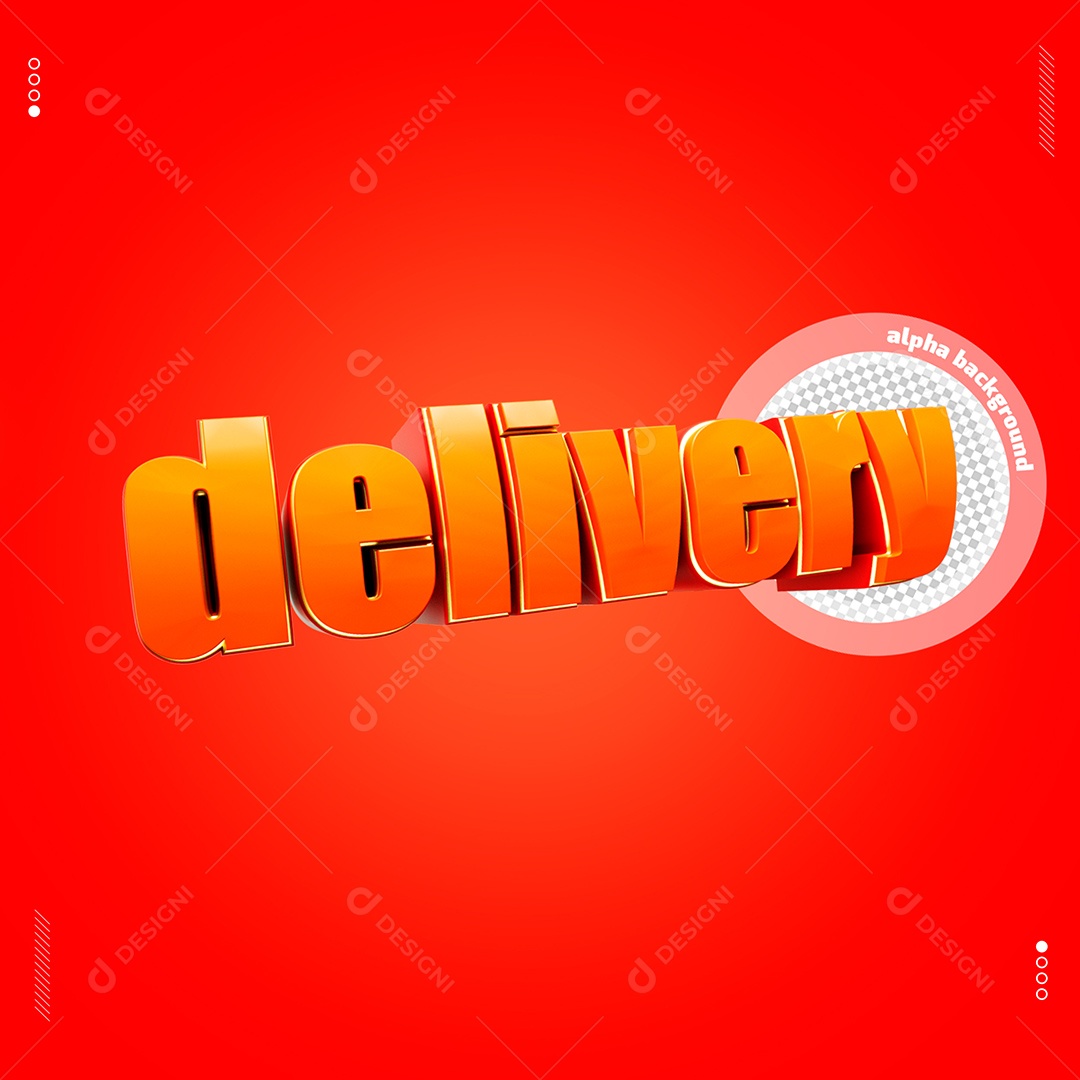 Texto 3D Delivery Para Composição PSD