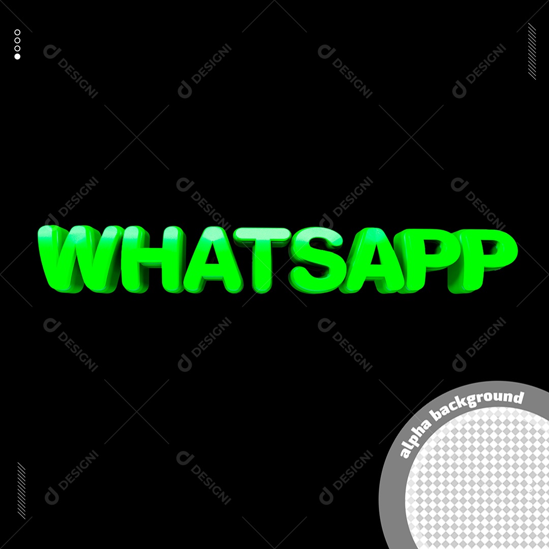 Texto 3D WhatsApp Verde Para Composição PSD