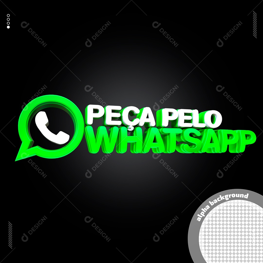 Selo 3D Peça Pelo WhatsApp Para Composição PSD