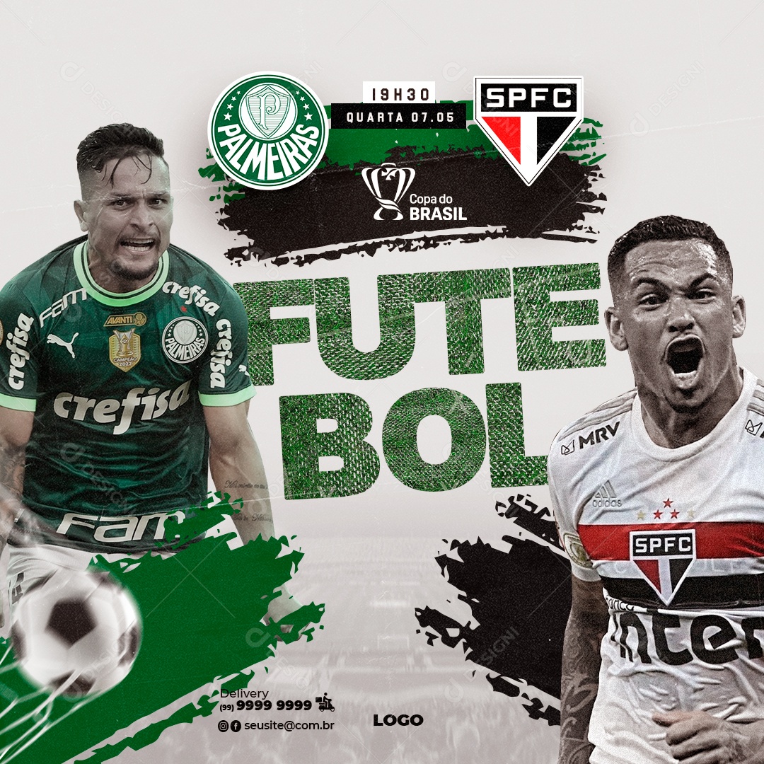 Social Media Futebol Palmeiras Vs São Paulo PSD Editável