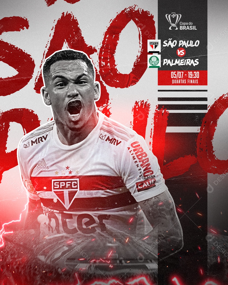 Futebol São Paulo Vs Palmeiras Social Media PSD Editável
