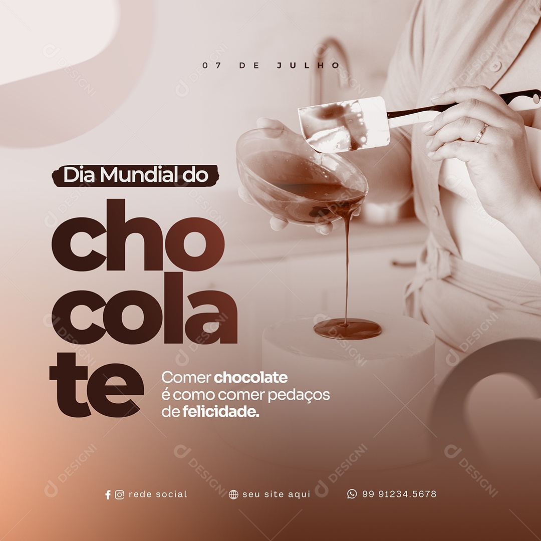 Dia Mundial Do Chocolate 07 de Julho Social Media PSD Editável