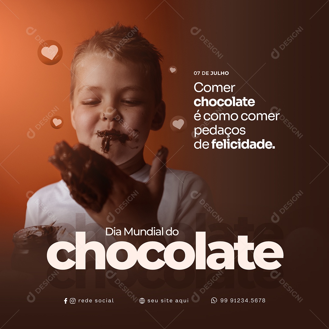 Social Media Dia Mundial Do Chocolate 07 De Julho PSD Editável