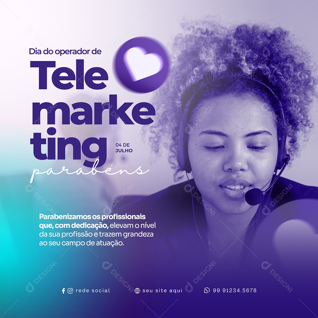 Dia Do Operador De Telemarketing Social Media PSD Editável