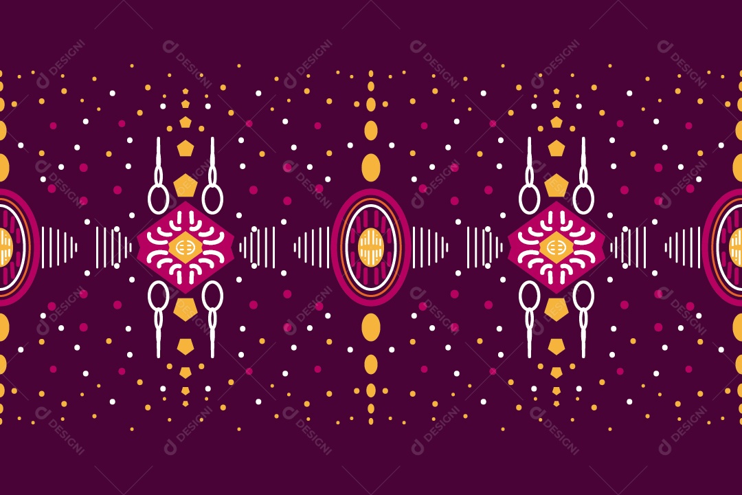 Padrão Tribal Tradicional Estilo Asteca Roxo Vetor EPS