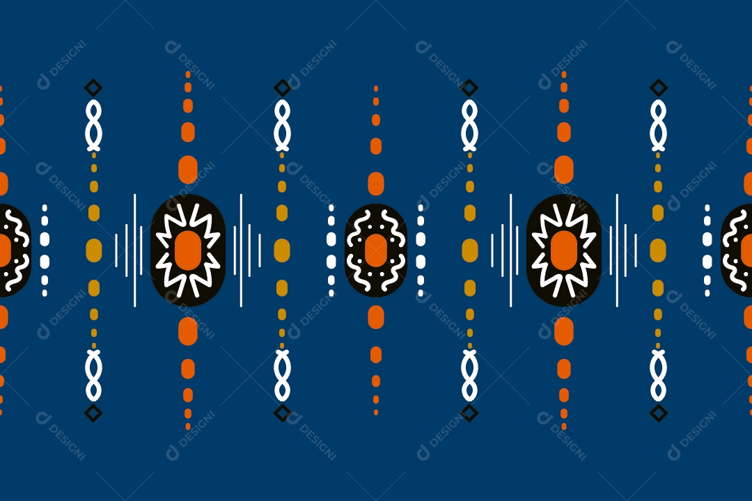 Padrão Tribal Tradicional Estilo Asteca Escuro Vetor EPS