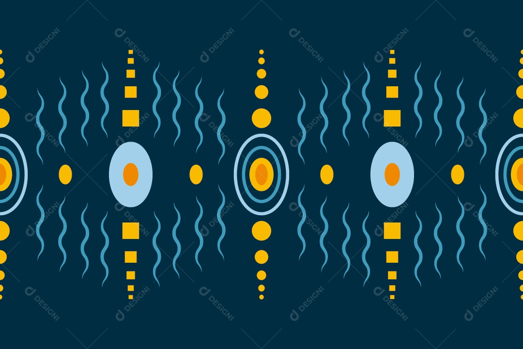 Padrão Tribal Tradicional Estilo Asteca Azul Vetor EPS