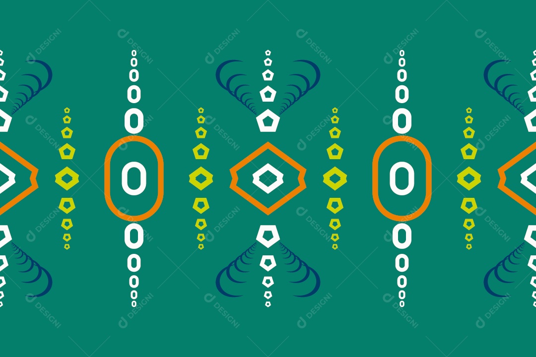 Padrão Tribal Tradicional Estilo Asteca Verde Vetor EPS