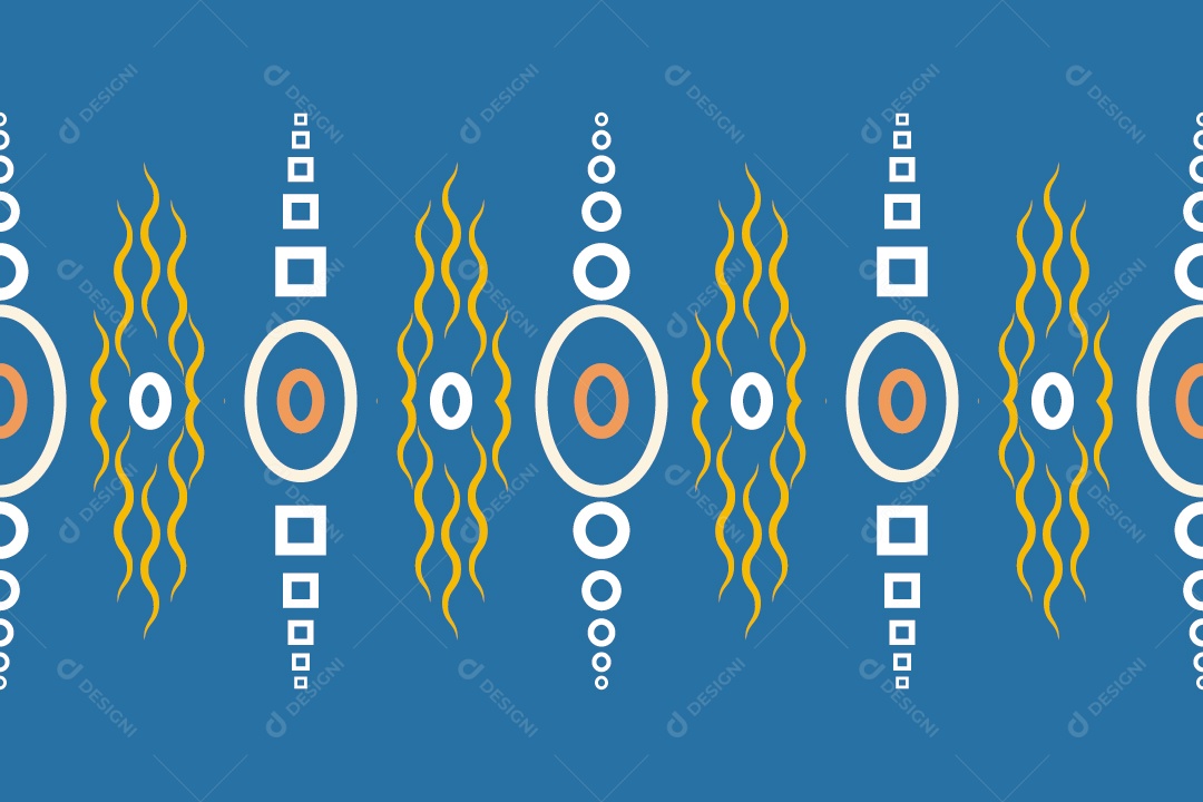 Padrão Tribal Tradicional Estilo Asteca Azul Vetor EPS