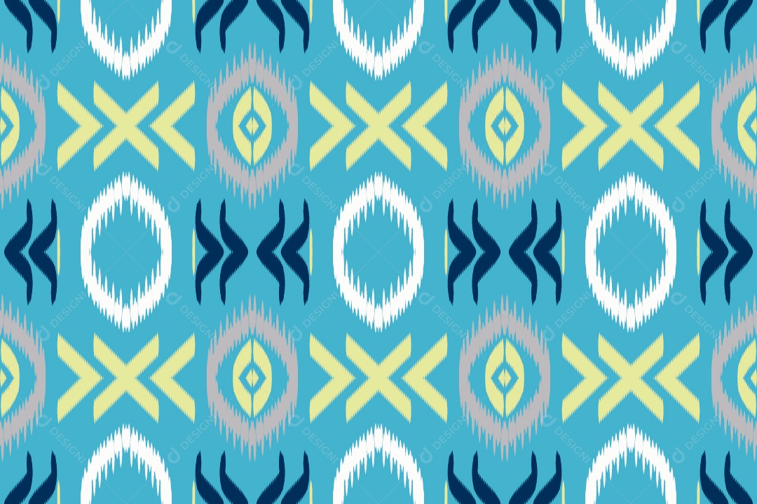 Padrão Tribal Tradicional Estilo Asteca Tapete Azul Vetor EPS