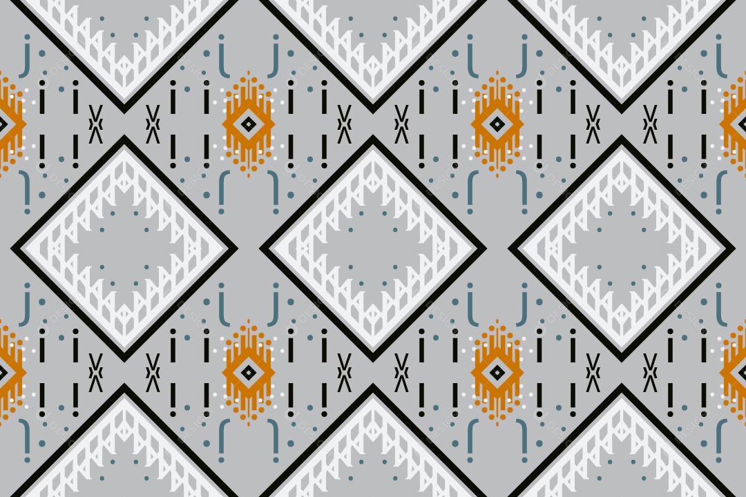 Padrão Tribal Tradicional Estilo Asteca Tapete Cinza Vetor EPS