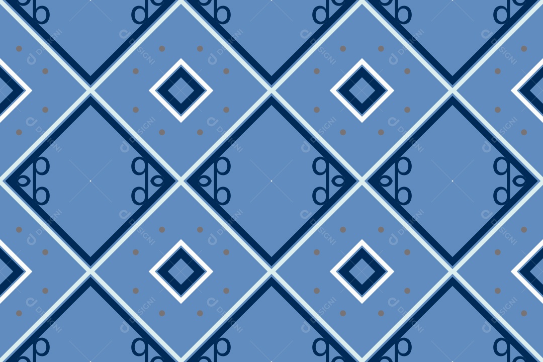 Padrão Tribal Tradicional Estilo Asteca Tapete Azul Vetor EPS