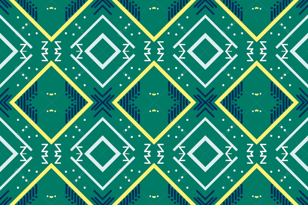 Padrão Tribal Tradicional Estilo Asteca Tapete Verde Vetor EPS