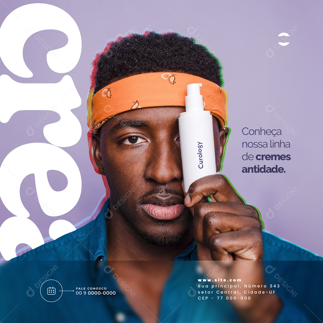 Conheça Nossa Linha De Cremes Antidade Clínica Estética Social Media PSD Editável