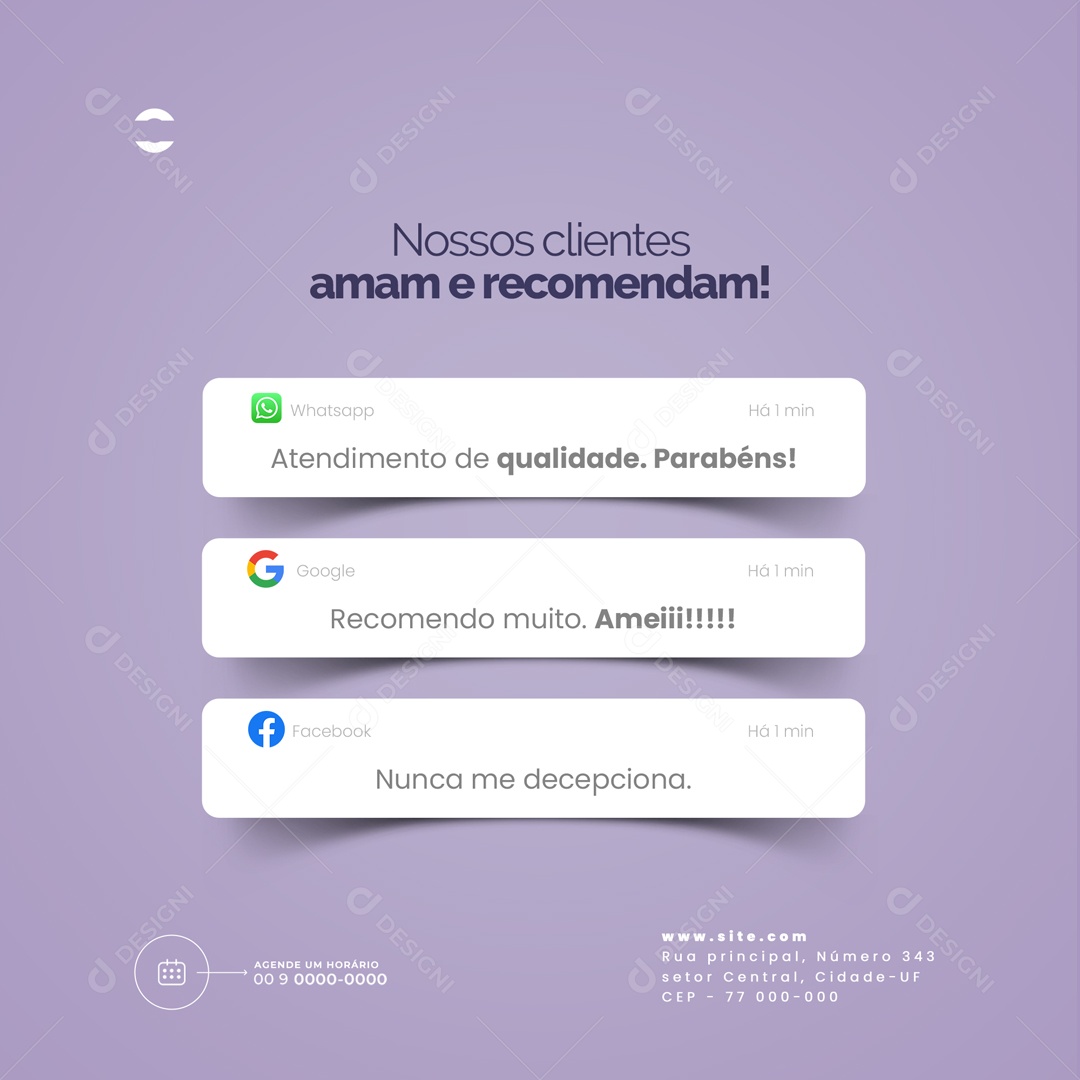 Nossos Clientes Amam E Recomendam Clínica Estética Social Media PSD Editável