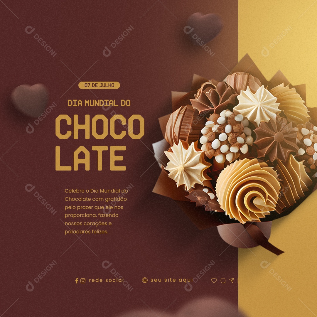 Celebre O Dia Mundial Do Chocolate Com Gratidão Social Media PSD Editável