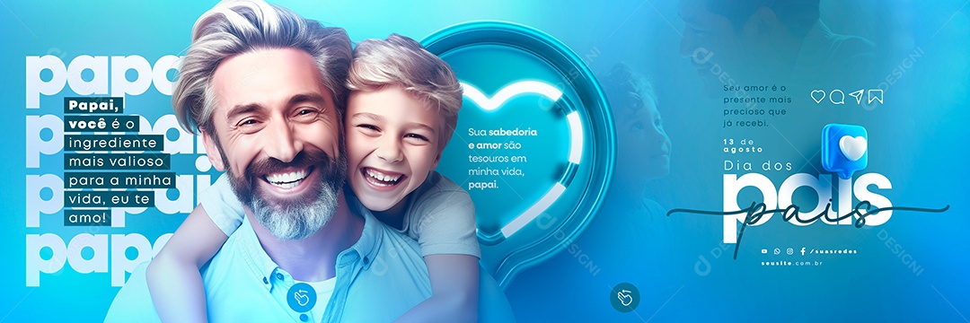 Sua Sabedoria E Amor São Tesouros Em Minha Vida Papai Carrossel Dia Dos Pais Social Media PSD Editável