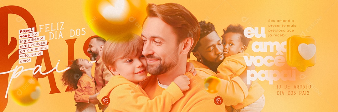 Feliz Dia Dos Pais Eu Amo Você Papai Carrossel Social Media PSD Editável