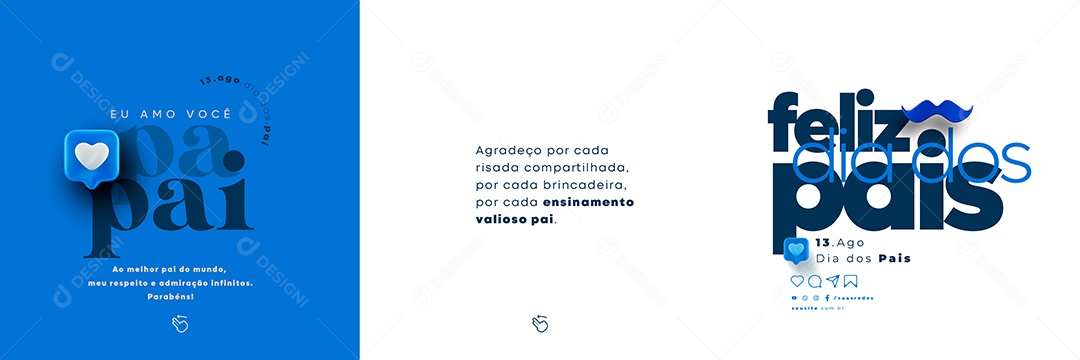 Agradeço Por Cada Risada Compartilhada Feliz Dia Dos Pais Carrossel Social Media PSD Editável