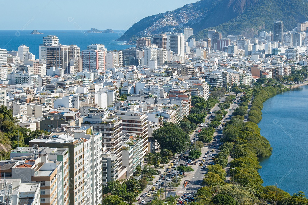 Vista do bairro de Copacabana no Rio de Janeiro Brasil.