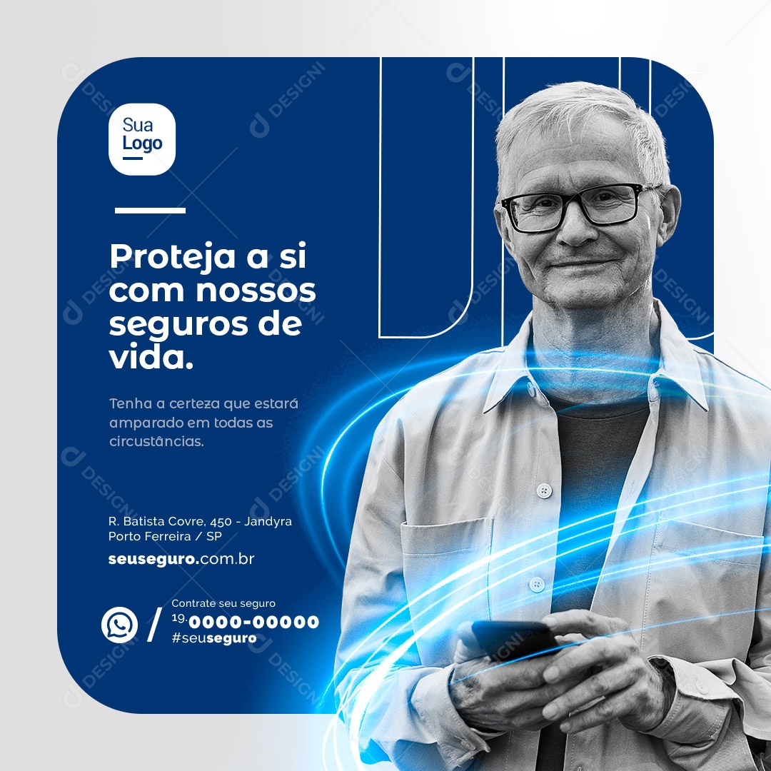 Proteja A Si Com Nossos Seguros De Vida Social Media PSD Editável