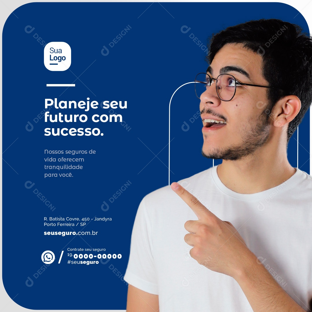 Planeje Seu Futuro Com Sucesso Seguro Social Media PSD Editável