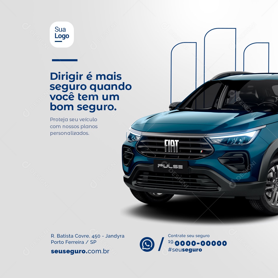 Dirigir é Mais Seguro Quando Você Tem Um Bom Seguro Social Media PSD Editável