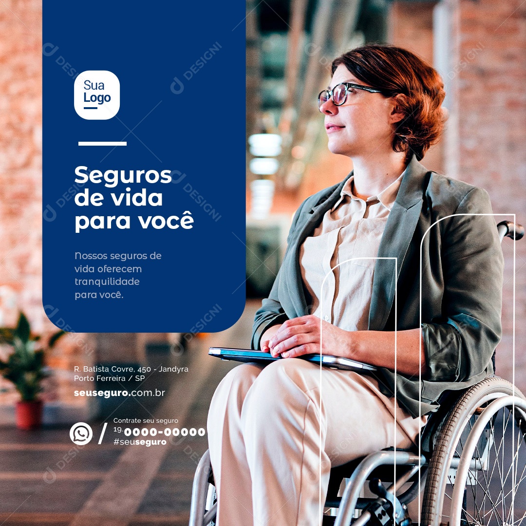 Seguros De Vida Para Você Seguro Social Media PSD Editável