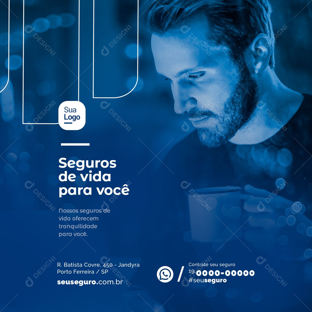 Seguros De Vida Para Você Seguro Social Media PSD Editável