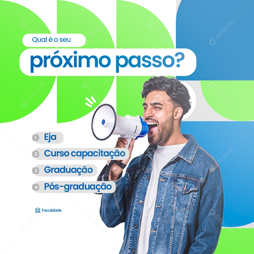 Qual é Seu Próximo Passo Faculdade Social Media PSD Editável