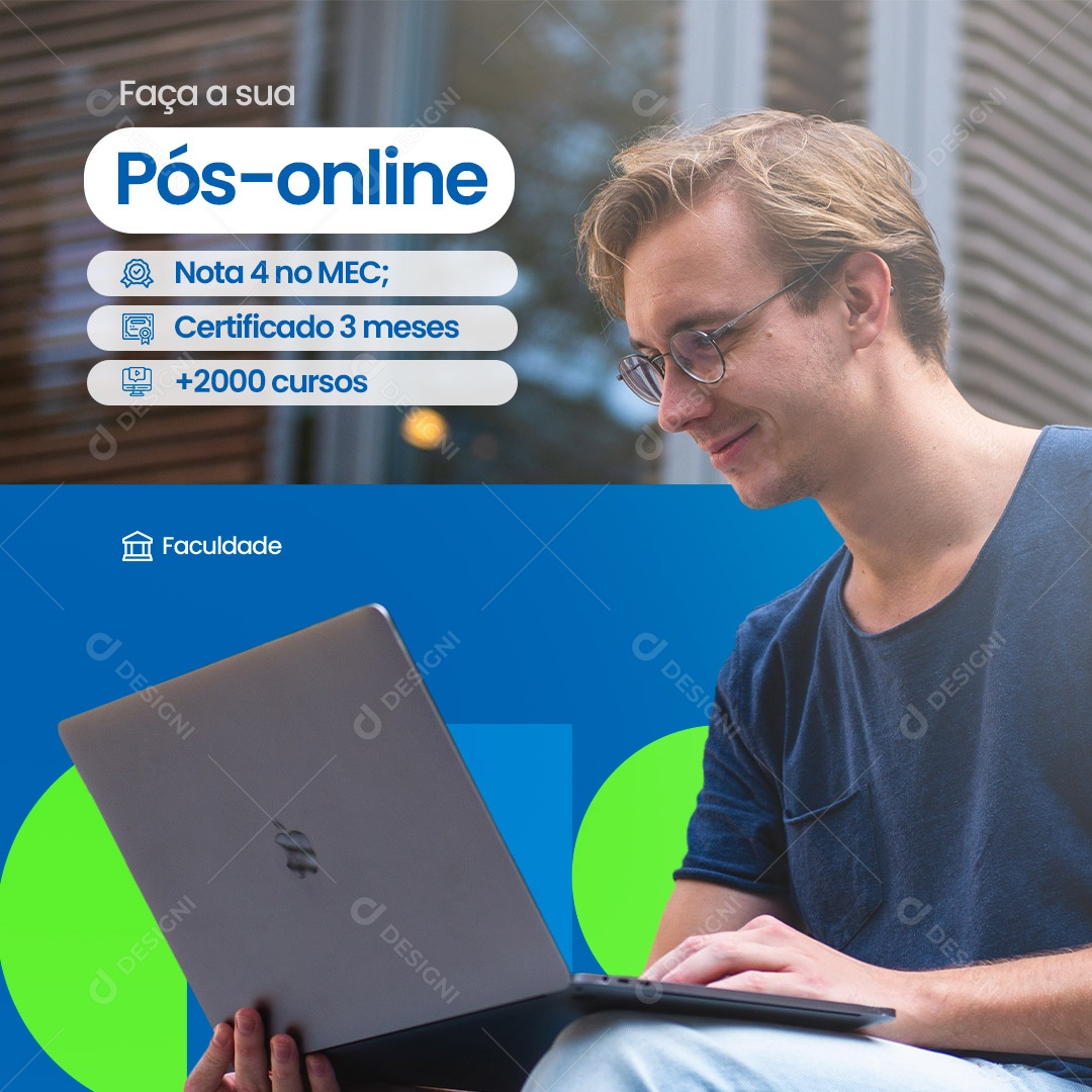 Pós-Online Faculdade Social Media PSD Editável