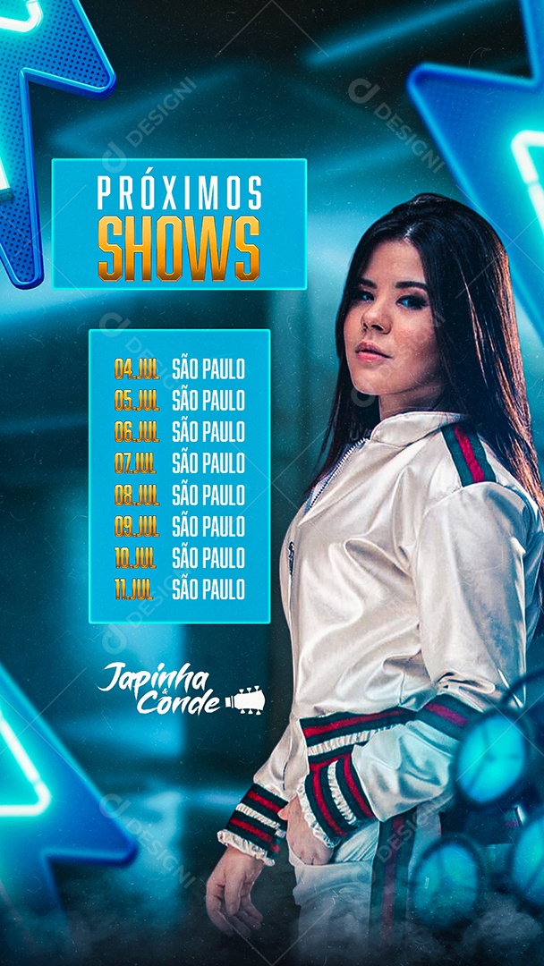 Story Próximos Shows Flyer Japinha Conde Social Media PSD Editável