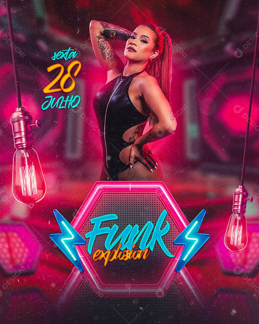 Funk Explosion Flyer Funk Social Media PSD Editável