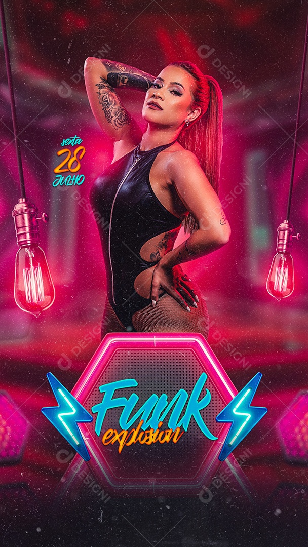 Story Funk Explosion Flyer Funk Social Media PSD Editável