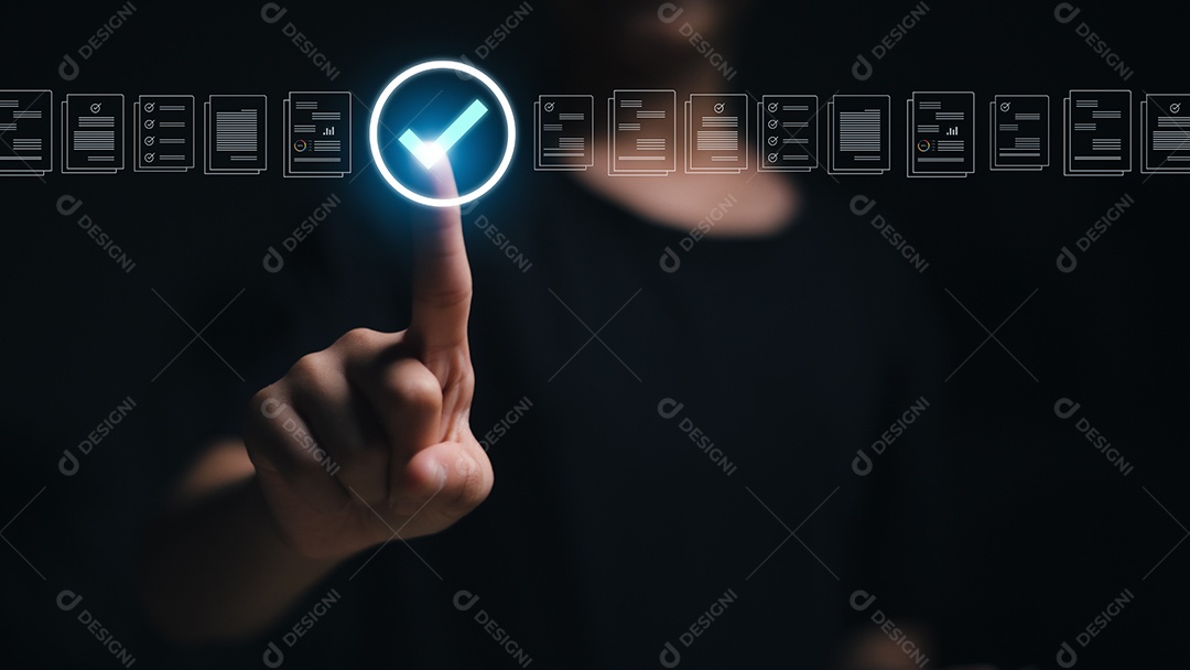 Preparar cheque e aprovar conceitos. Gestão de documentos, sem papel.