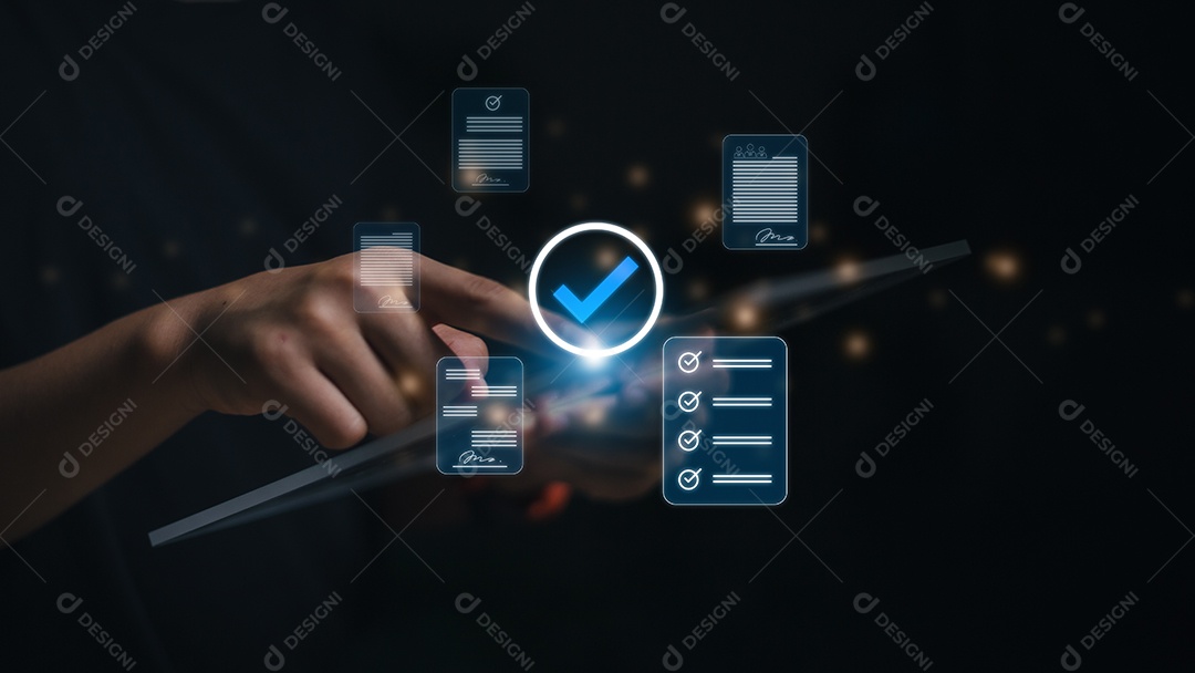 Aprovação de garantia digital, controle de qualidade de garantia de negócios QA ou gerenciamento de QC