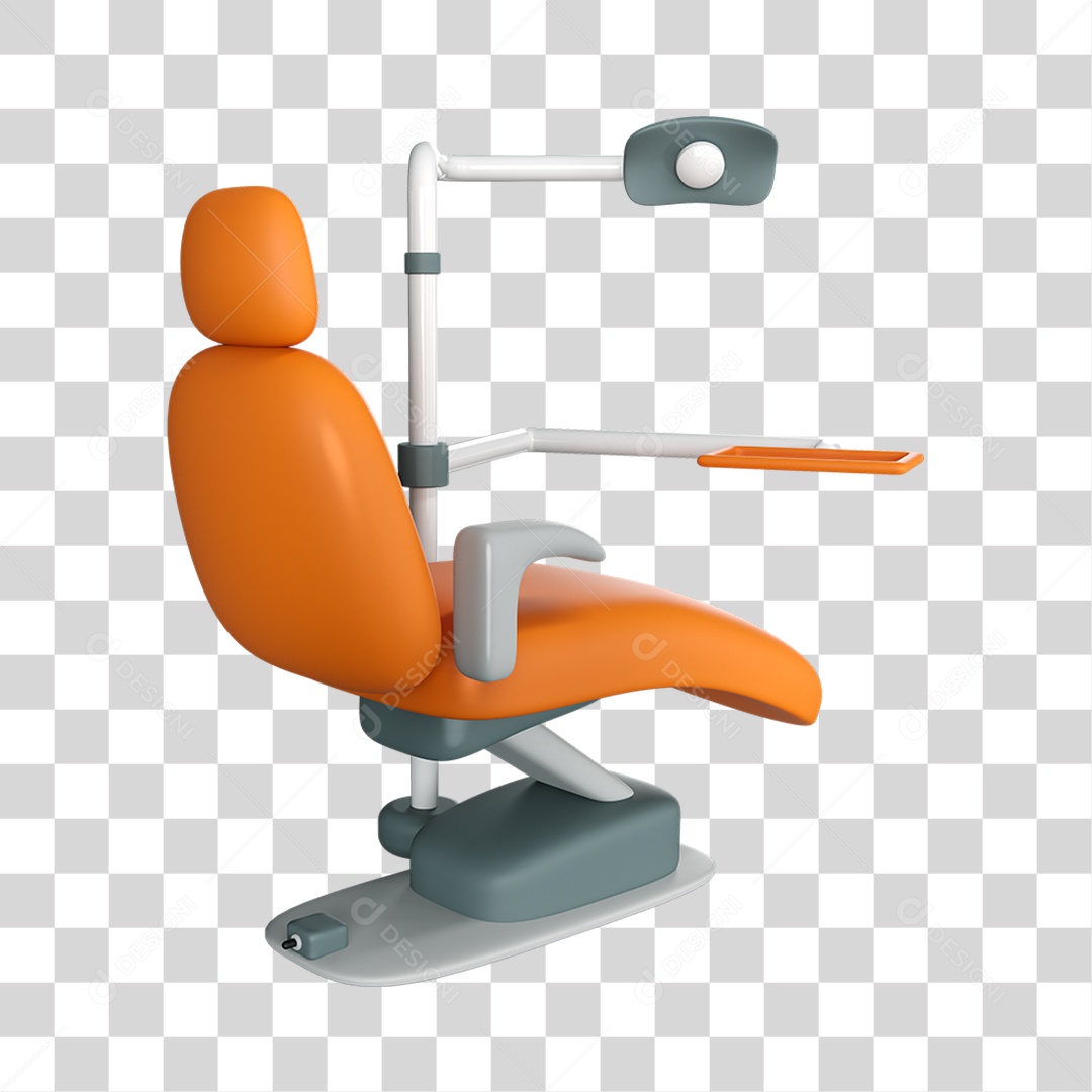 Elemento 3D Cadeira Odontológica Para Composição PNG Transparente