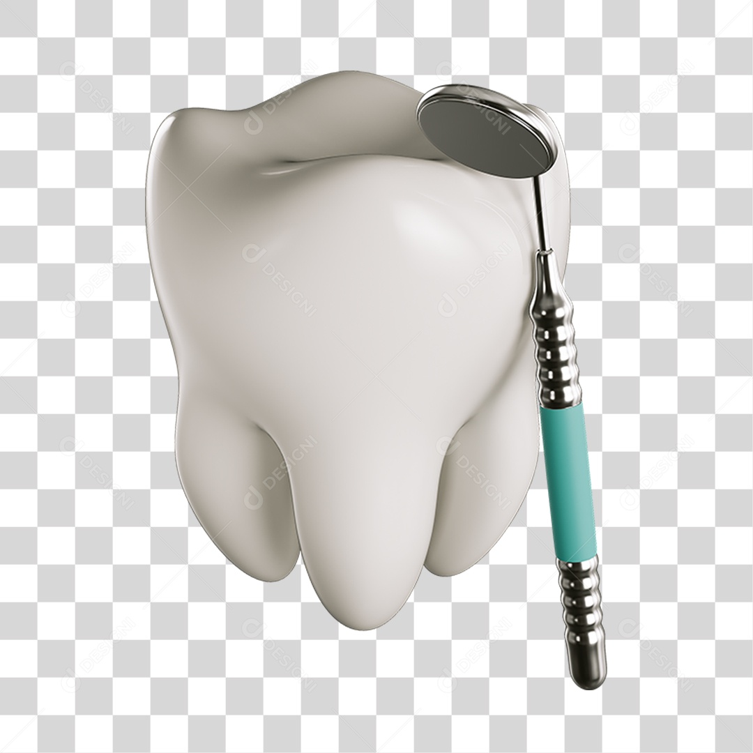 Elemento 3D Dente Para Composição PNG Transparente
