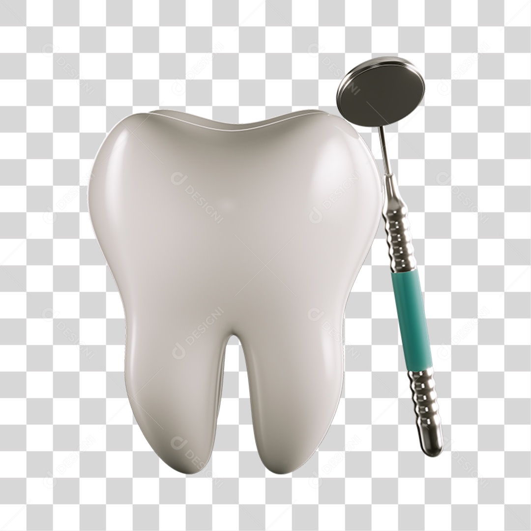 Elemento 3D Dente Para Composição PNG Transparente