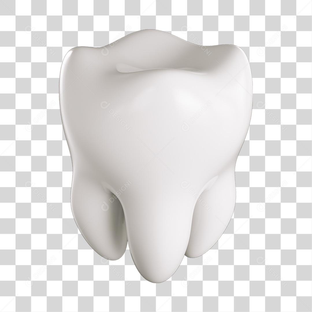 Elemento 3D Dente Para Composição PNG Transparente