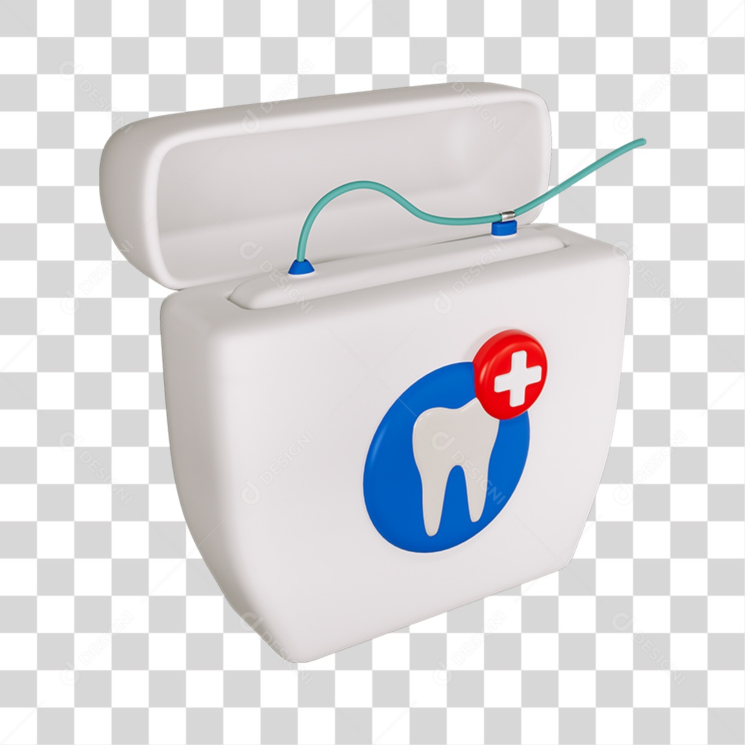 Elemento 3D Fio Dental Para Composição PNG Transparente