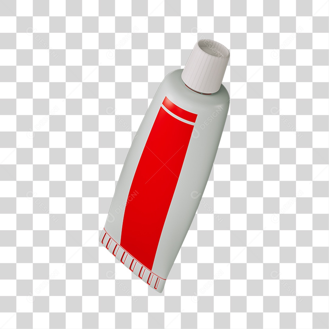 Elemento 3D Pasta de Dente Para Composição PNG Transparente